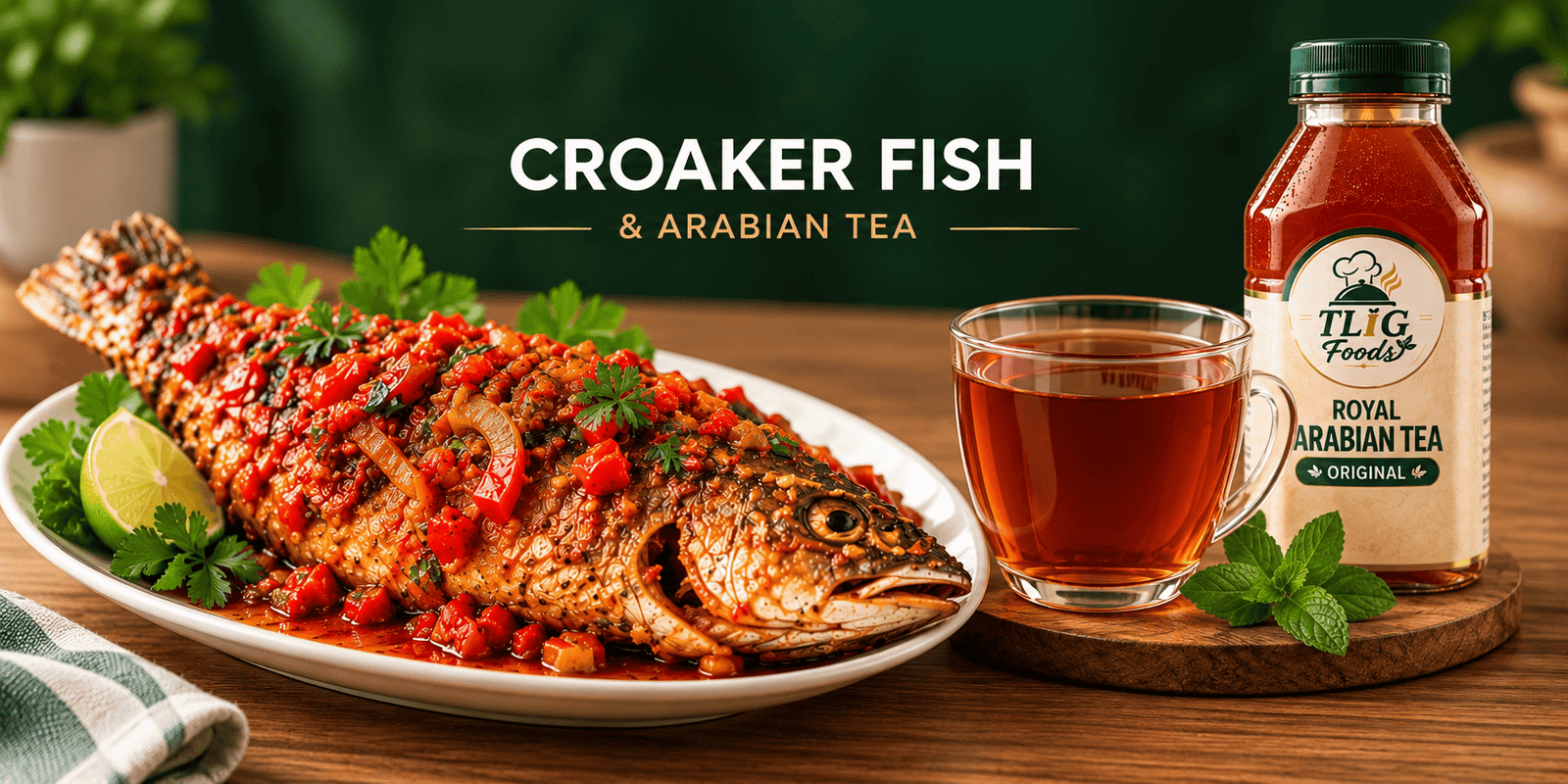 Croaker Fish + Arabian Tea