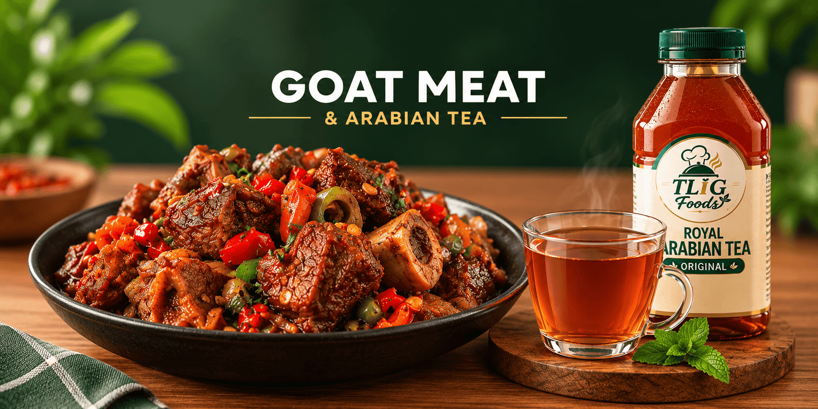Goat meat +Arabian Tea